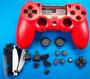 Корпус джойстика PS4 Dualshock 4 JDM-050, JDM-055 в сборе (Красный) (Оригинал)